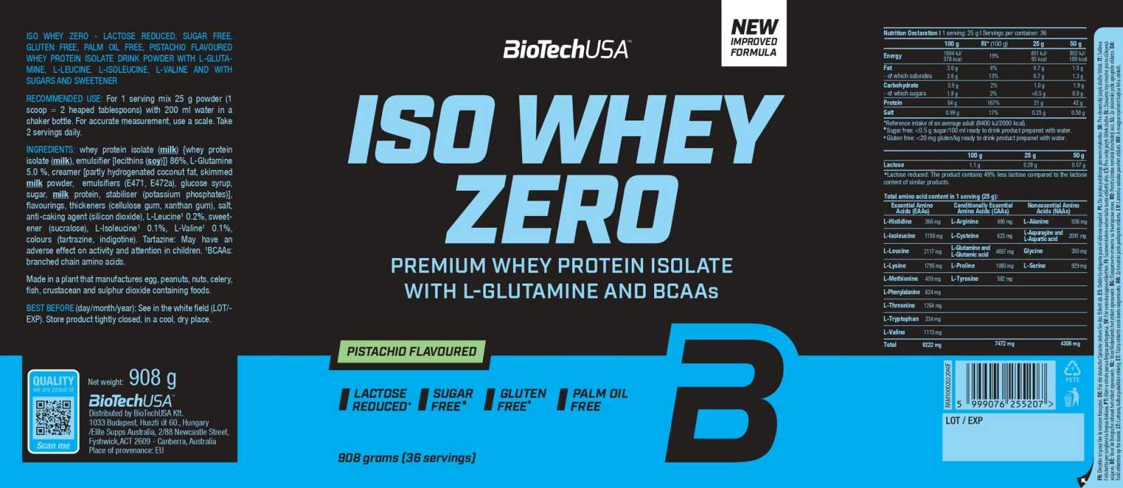 Biotech USA Iso Whey Zero 500g
