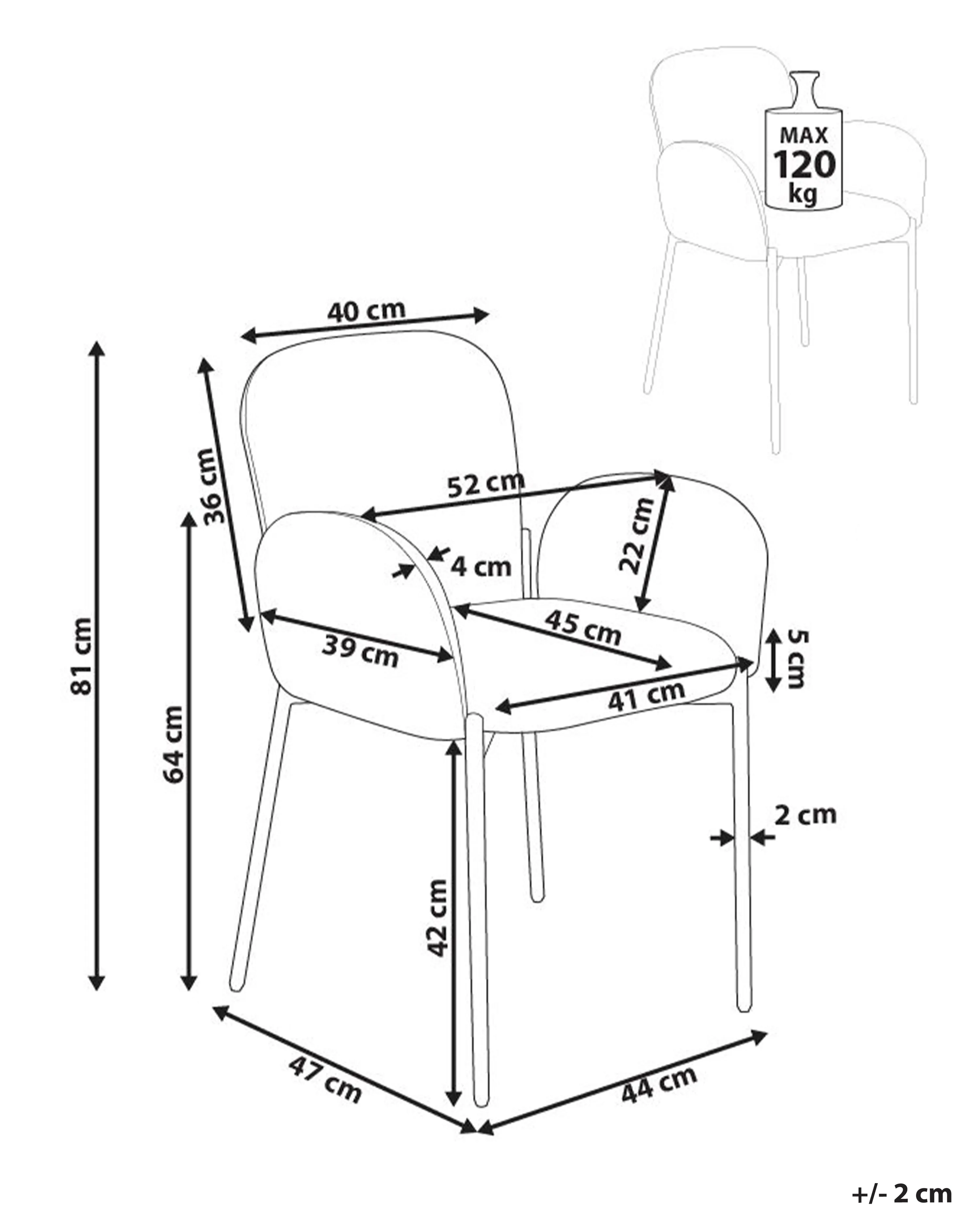 Set van 2 eetkamerstoelen ALBEE Mintgroen