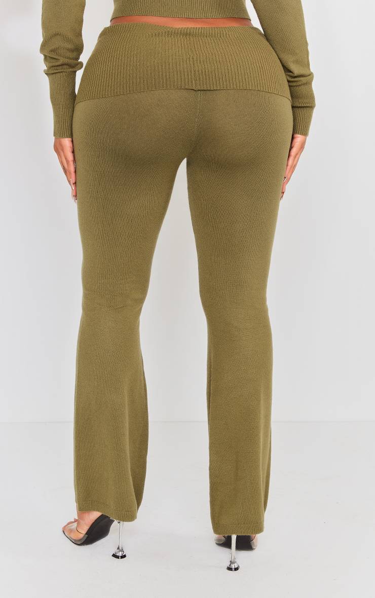 Kaki Legging En Maille Taille Haute À Revers Shape