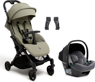 Beemoo Easy Fly Lux 4 Trille Inkl. Route i-Size Babybilstol, Spring Green/Mineral Grey