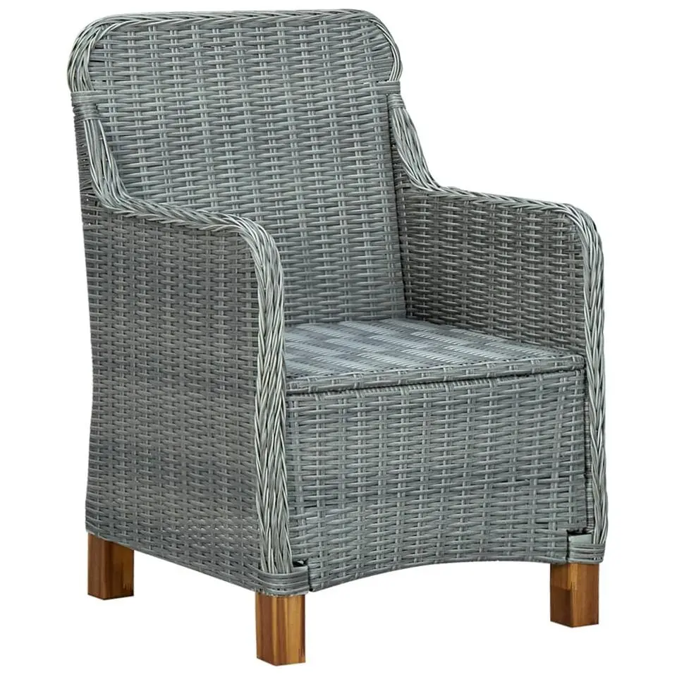 vidaXL - Tuinstoel - Grijs - Poly rattan - 2 stuks