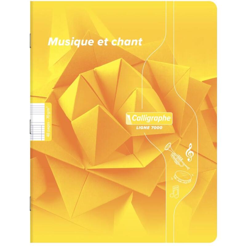Musique & Chant piqué 7000 17x22 cm 48 pages grands carreaux/portées 70 g - Assortis
