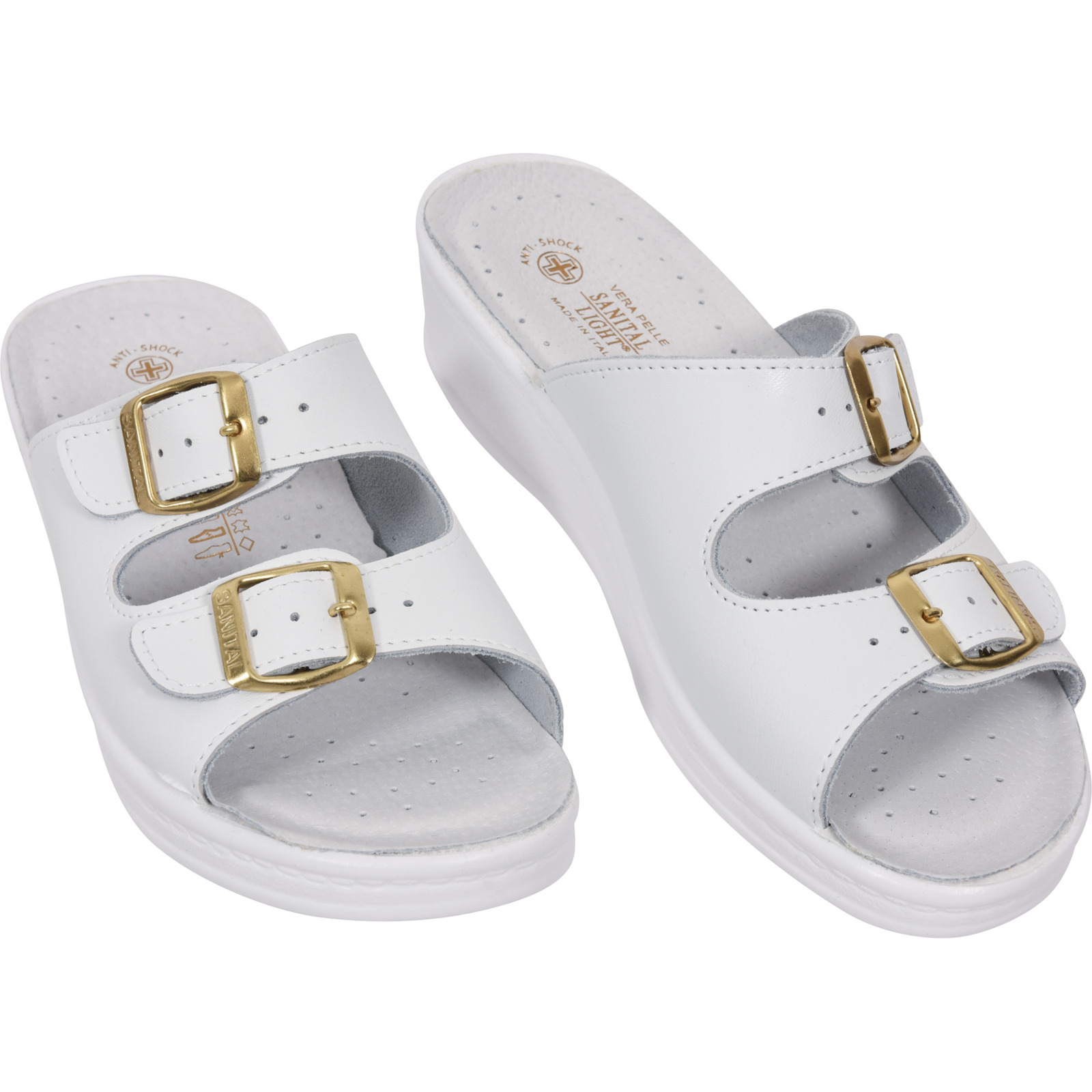 Sanital Light Leder Sandale D, 38, weiss