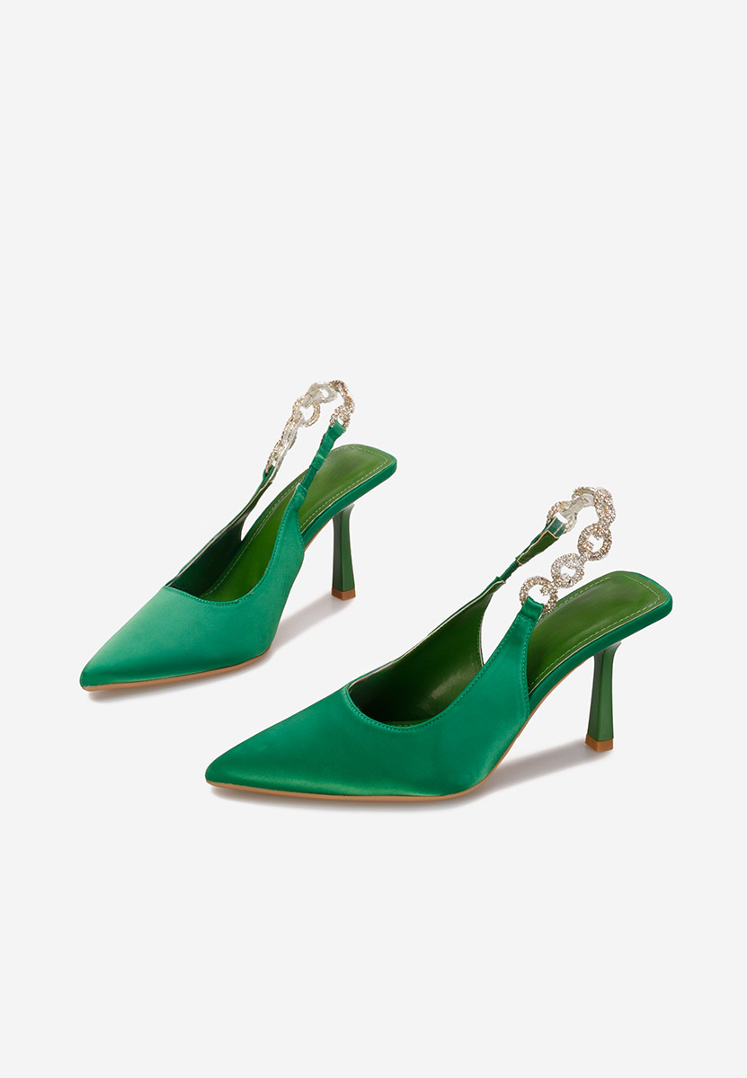 Chaussures stiletto slingback verts Velas
