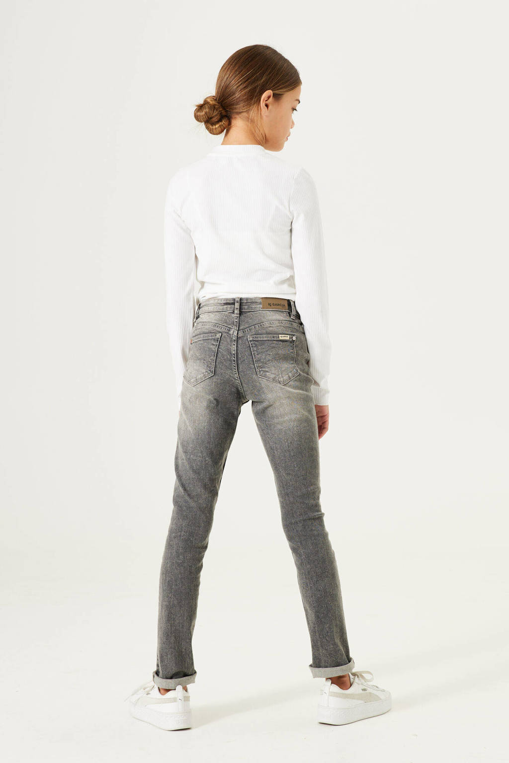 Garcia high waist skinny jeans 570 met slijtage medium used
