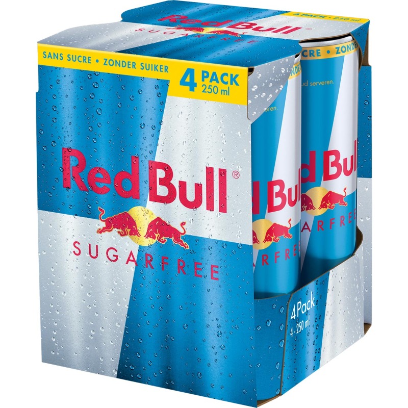 Red Bull sans sucres 25 cl - 4 canettes