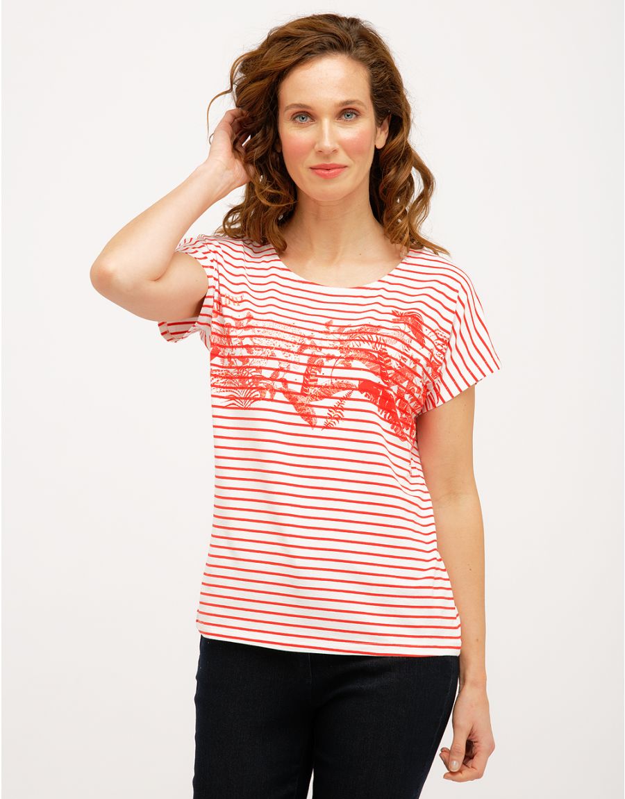 T-Shirt marinière orange