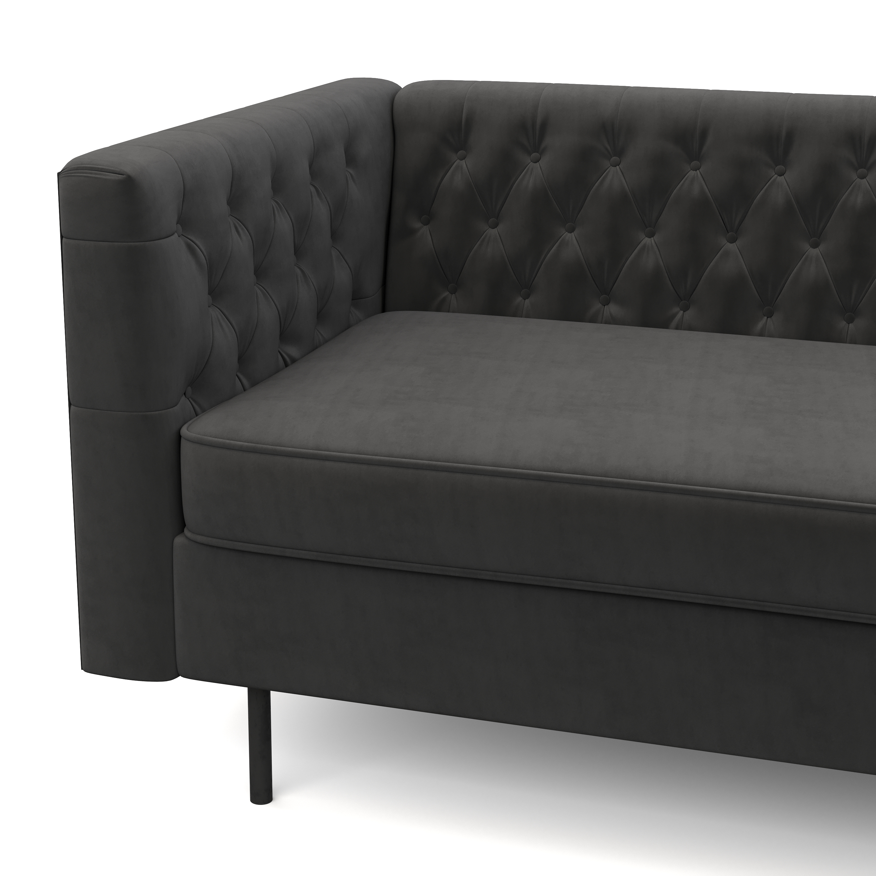 Sofa Samt CEDRIC 3-Sitzer anthrazit