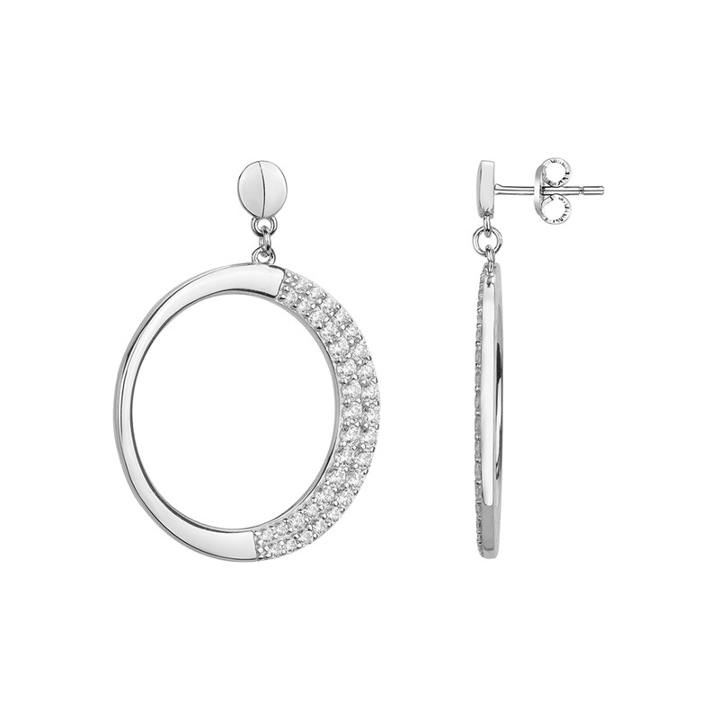 Boucles d'oreilles en Argent avec oxyde de zirconium blanc