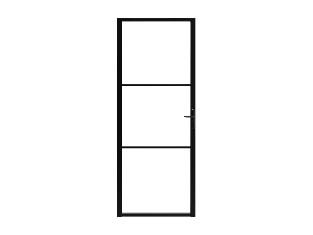 Porte intérieure Verre ESG et aluminium 83x201,5 cm Noir
