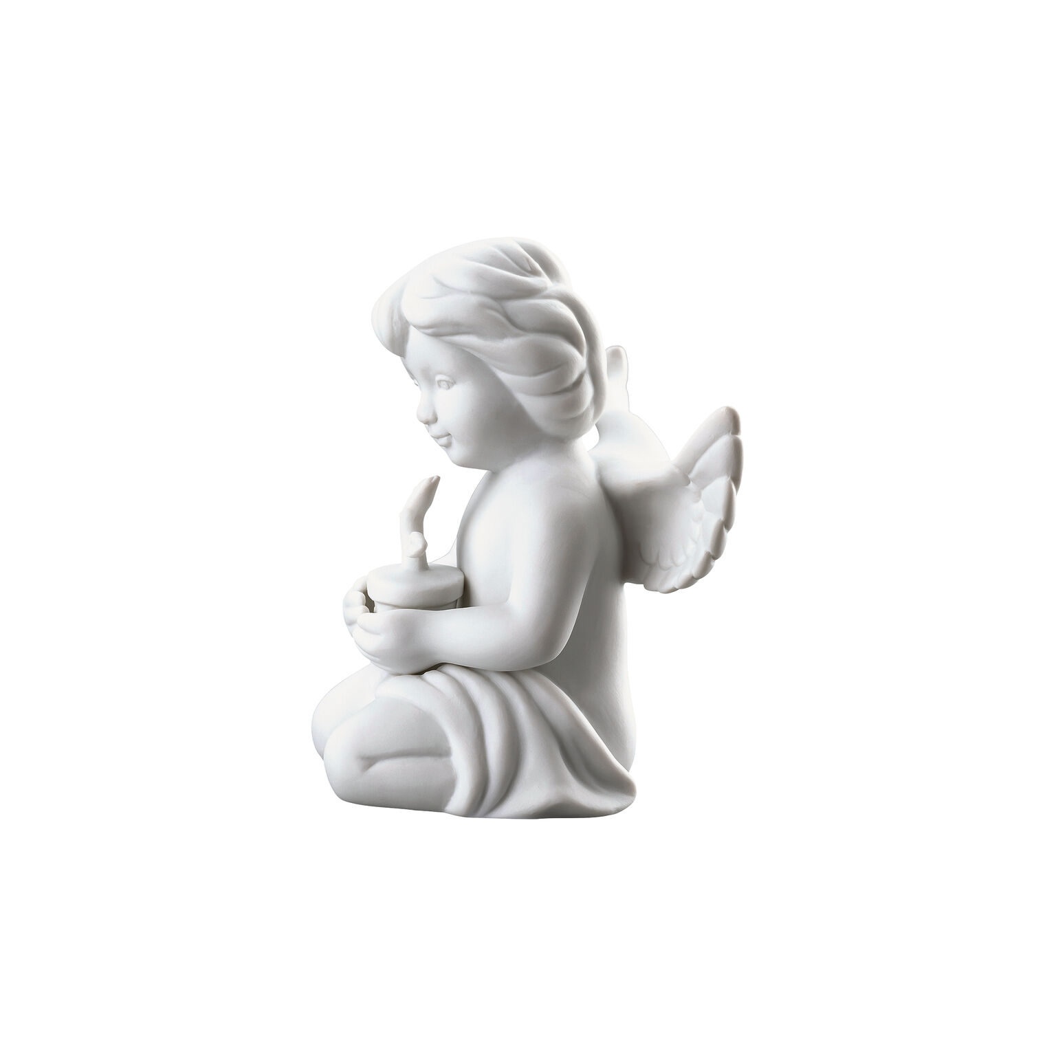 Angels Weiss matt Engel mit Blumentopf
