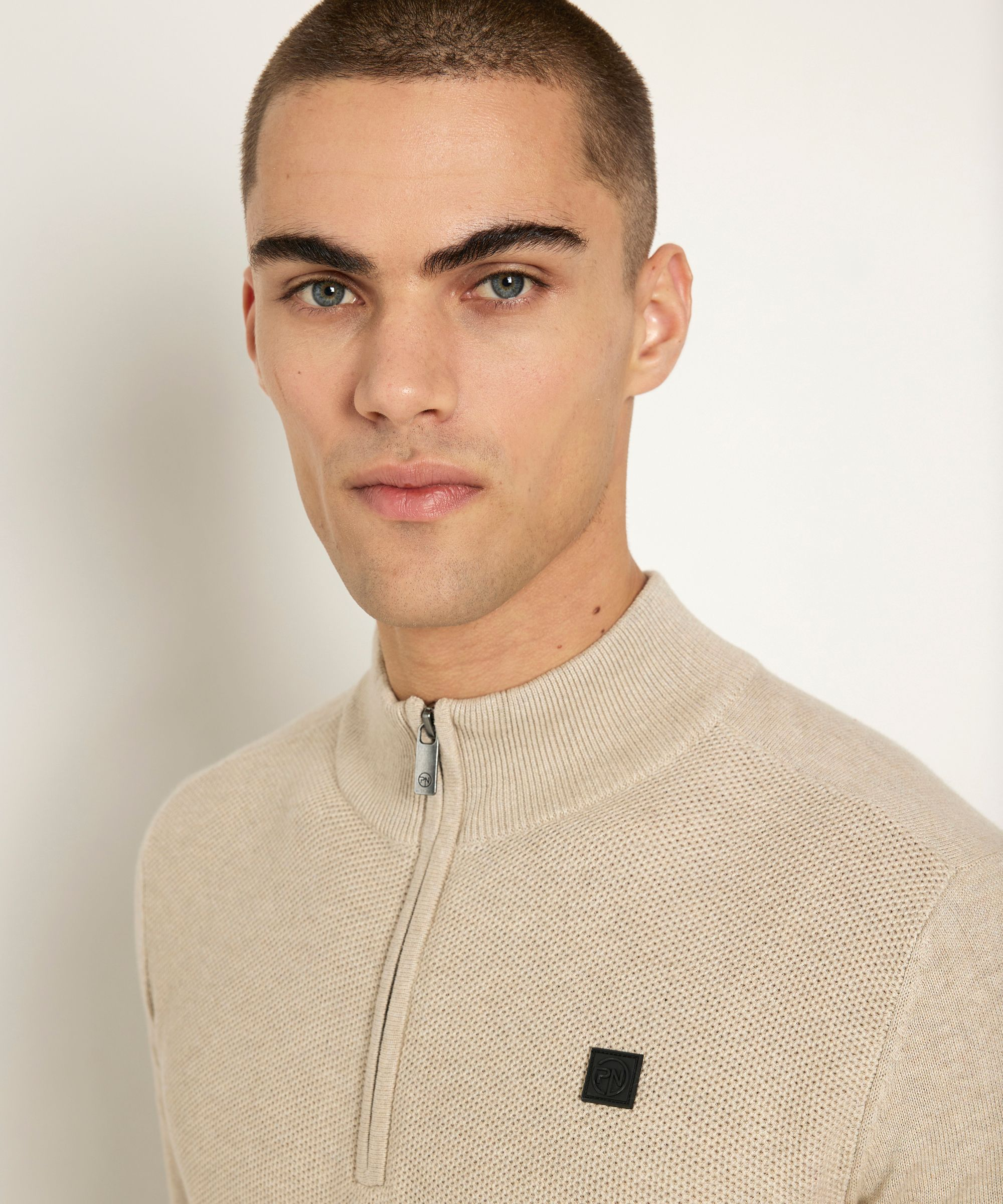beige trui met rits