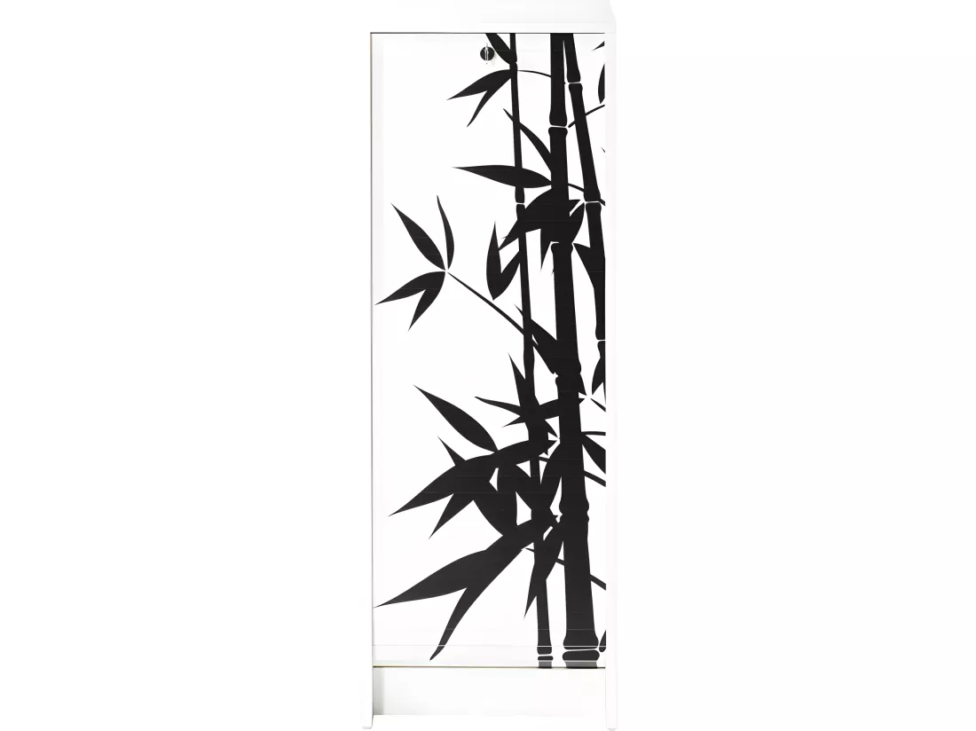 Classeur à Rideau Blanc 5 Niches Serrure 37,8 x 103,8 x 38,4 cm - Coloris: Bambous 912