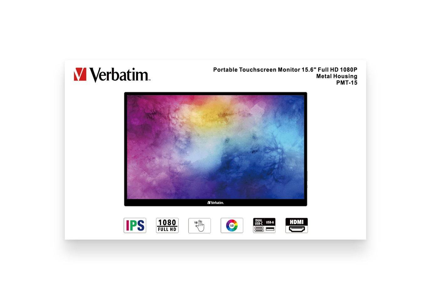 Verbatim - 15,6'' Bærbar Touchscreen Monitor Full HD 1080