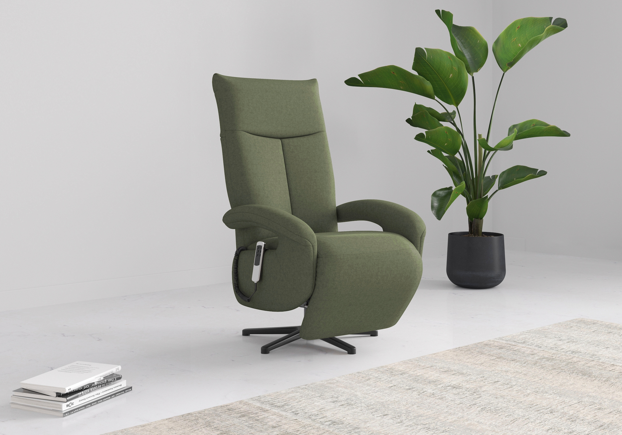 sit&more TV-Sessel »Zoe, inkl. Kopfteilverstellung & 360° Drehfunktion« wahlweise mit 2 Motoren, Akku & Aufstehhilfe