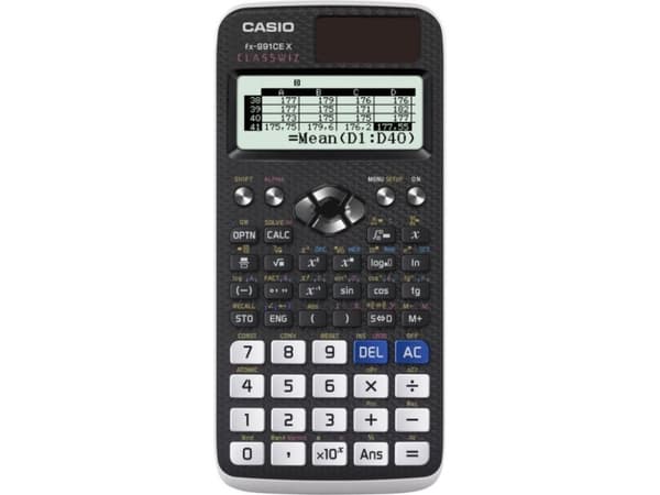 CASIO VIDENSKABELIG LOMMEREGNER FX 991CEX CLASSWIZ SORT, 12-CIFRET DISPLAY