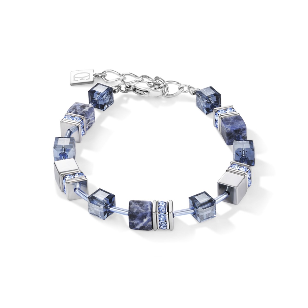 Bracelet Coeur de Lion Géocube sodalite et hématitebleu
