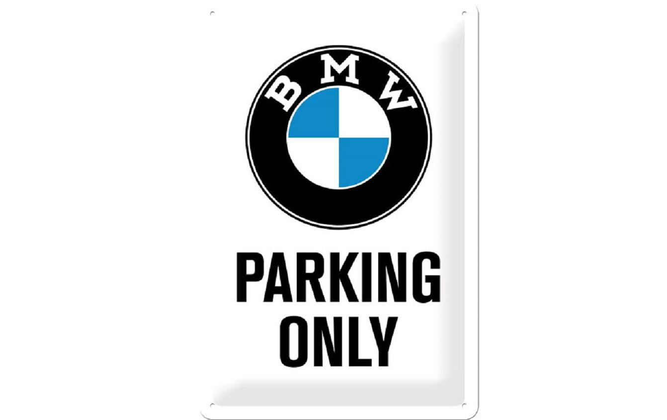 Schild BMW Parking Only 20 x 30 cm, MetallBlechschild mit Aufschrift