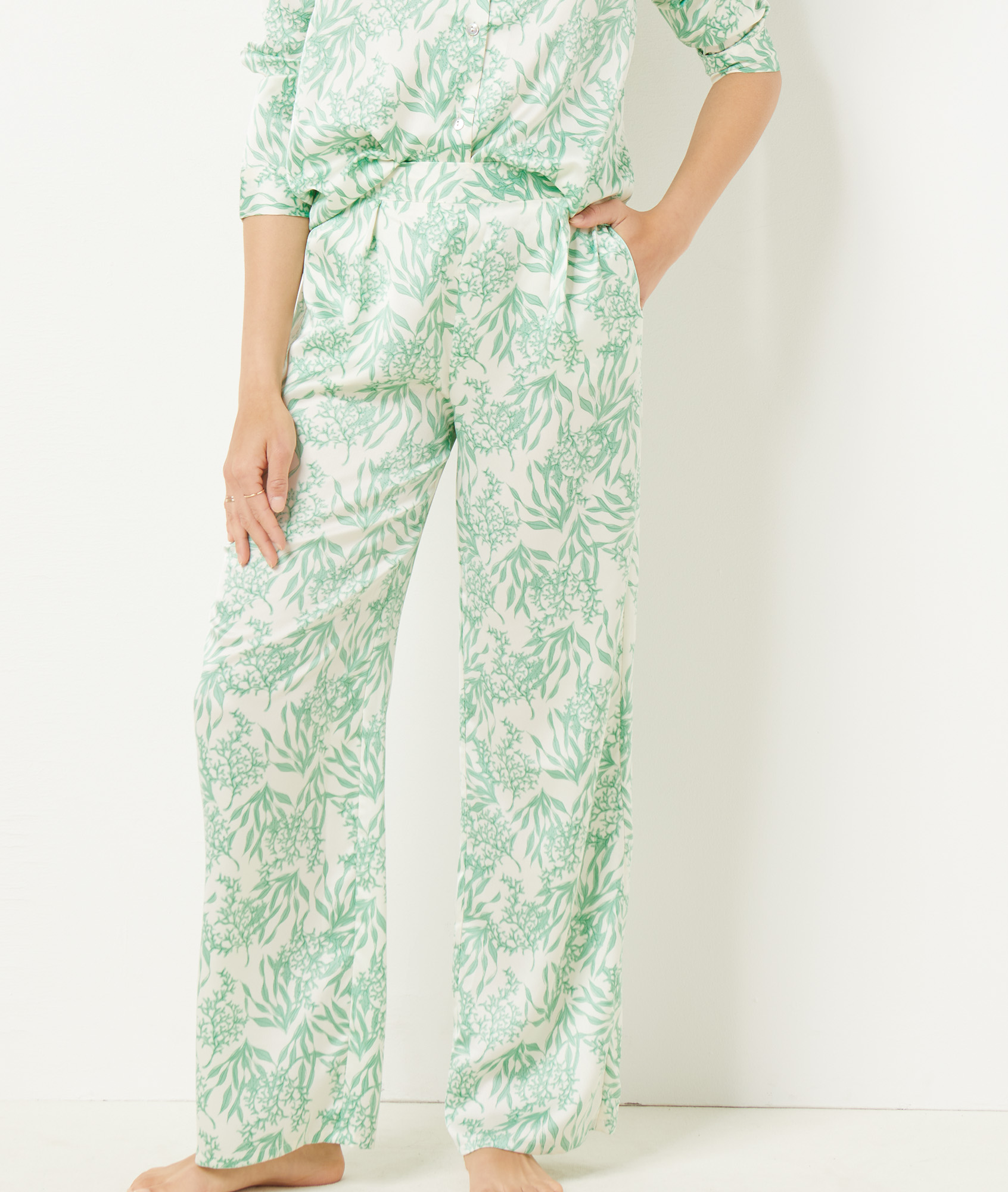 Pantalon de pyjama imprimé coupe évasée