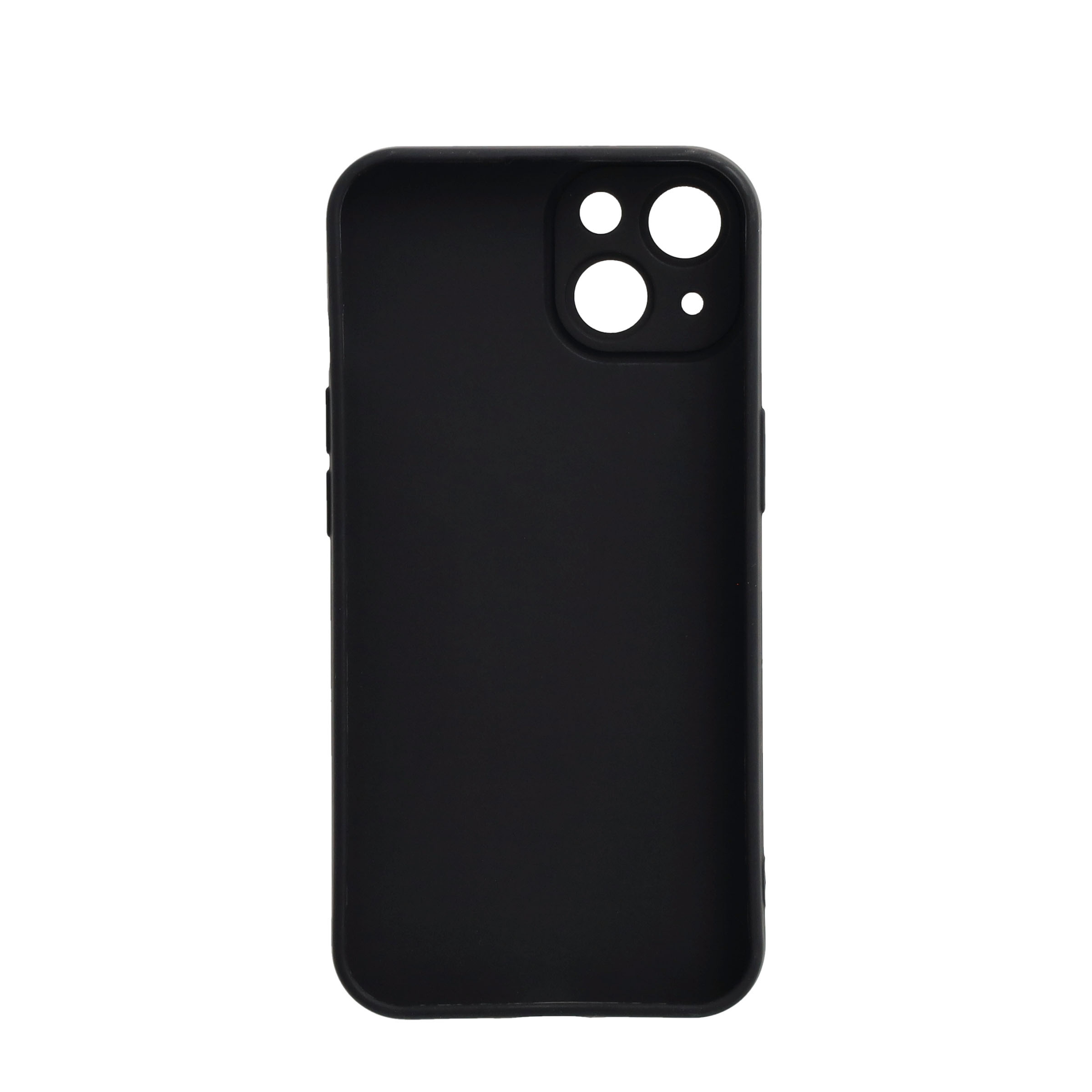 iPhone 14 Silikon Case Hülle mit Kameraschutz Herzen - Schwarz