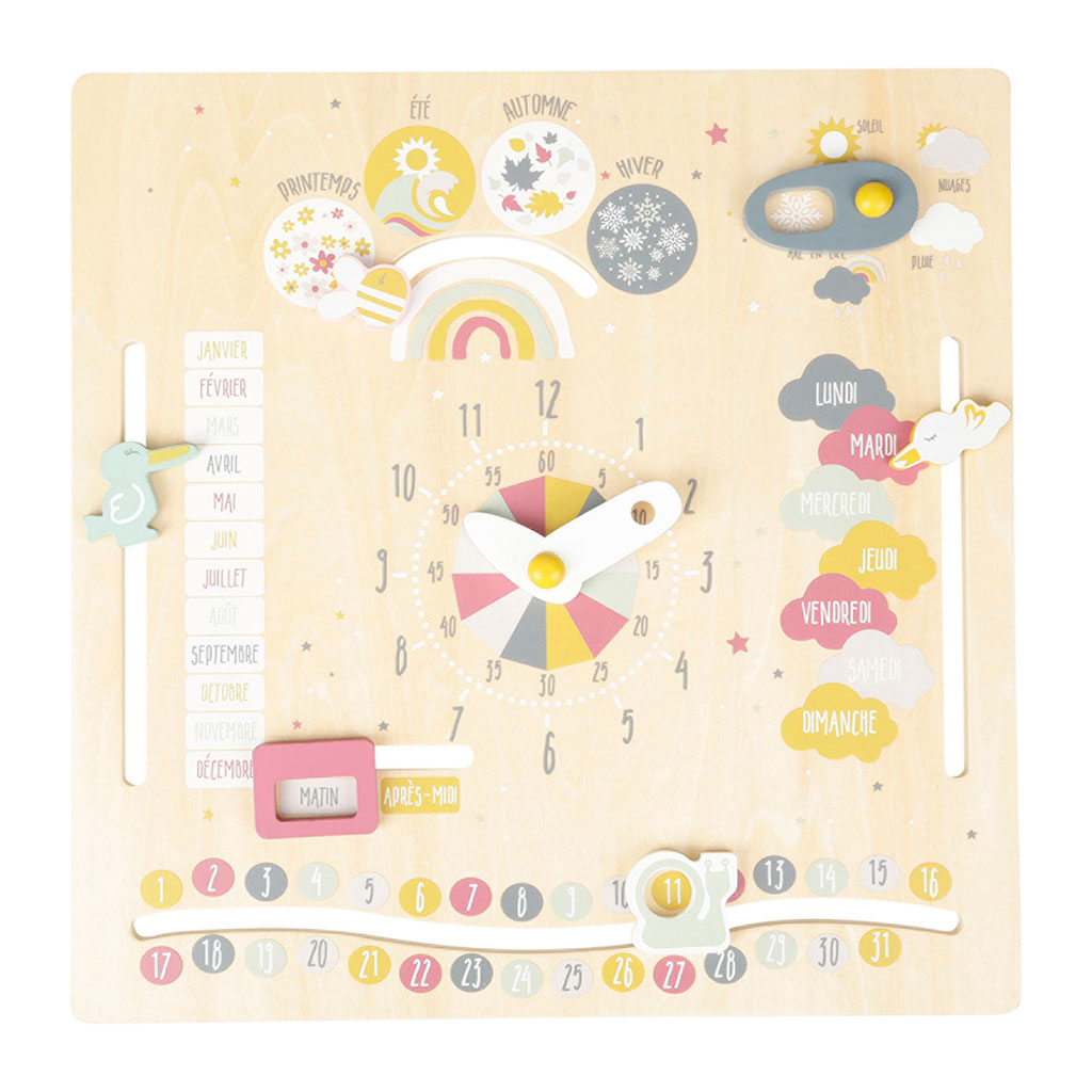 Jeu d'éveil calendrier bois enfant 30.5x30.5cm