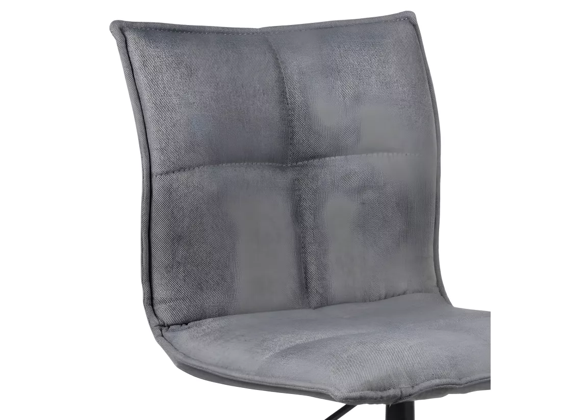 Chaise de bureau en tissu gris anthracite matelassé roulettes - AGENCY