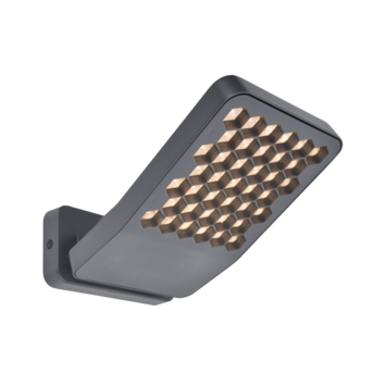 LUTEC wandlamp Atlantis donkergrijs 13,7W