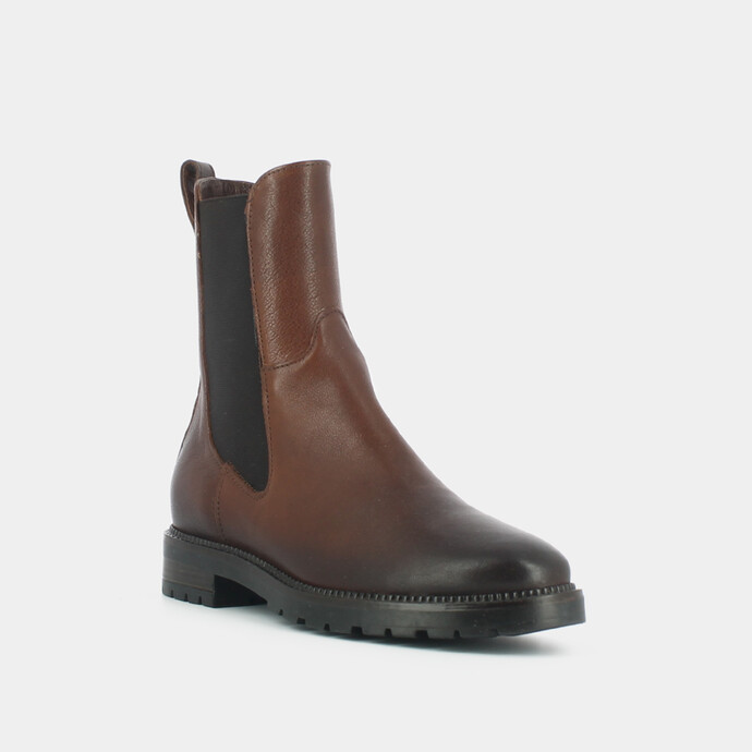 Bottes à élastiques  en cuir cognac