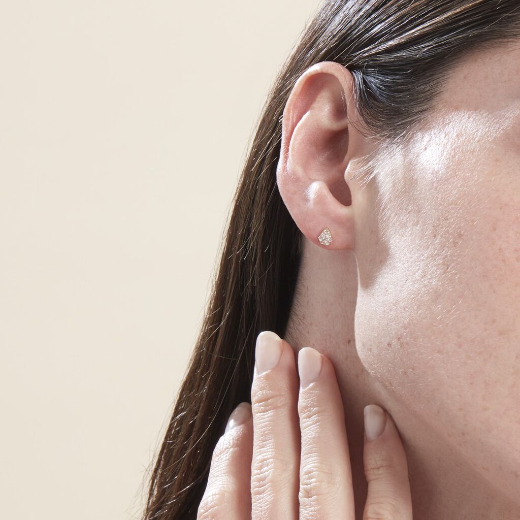 Boucles D'oreilles Puces Ambrosia Or Jaune Oxyde