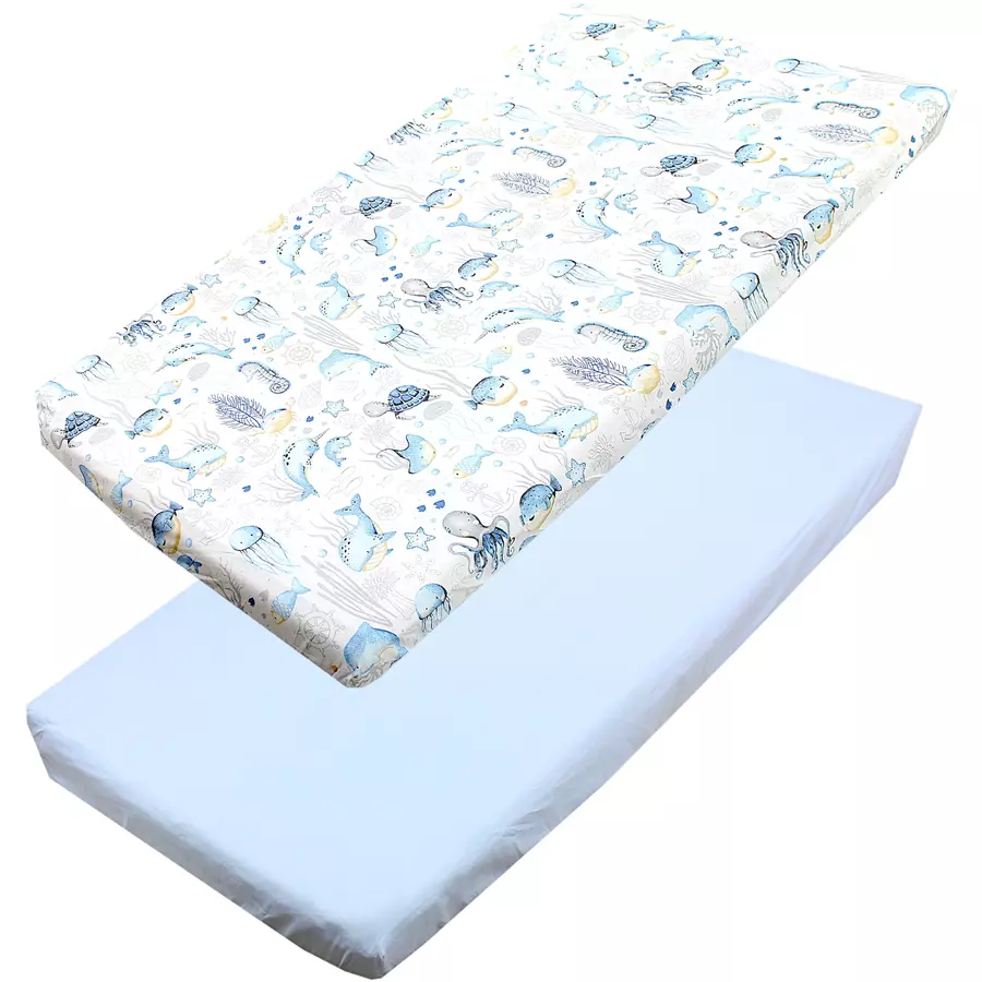 TupTam Baby Kinder Spannbettlaken 2er Pack blau Modell 1