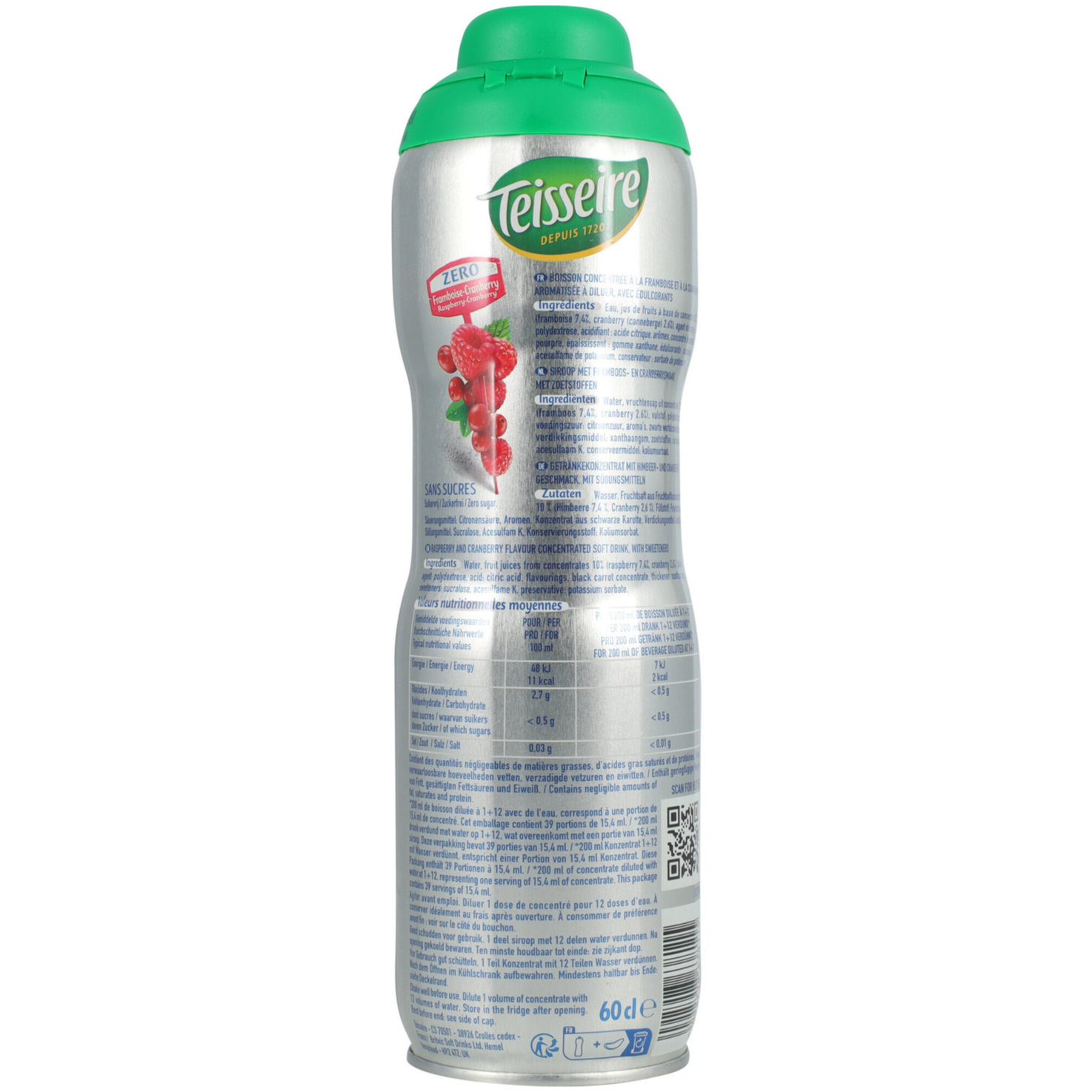 Teisseire Sirup Himbeer & Cranberry-Sirup Zero -60cl
