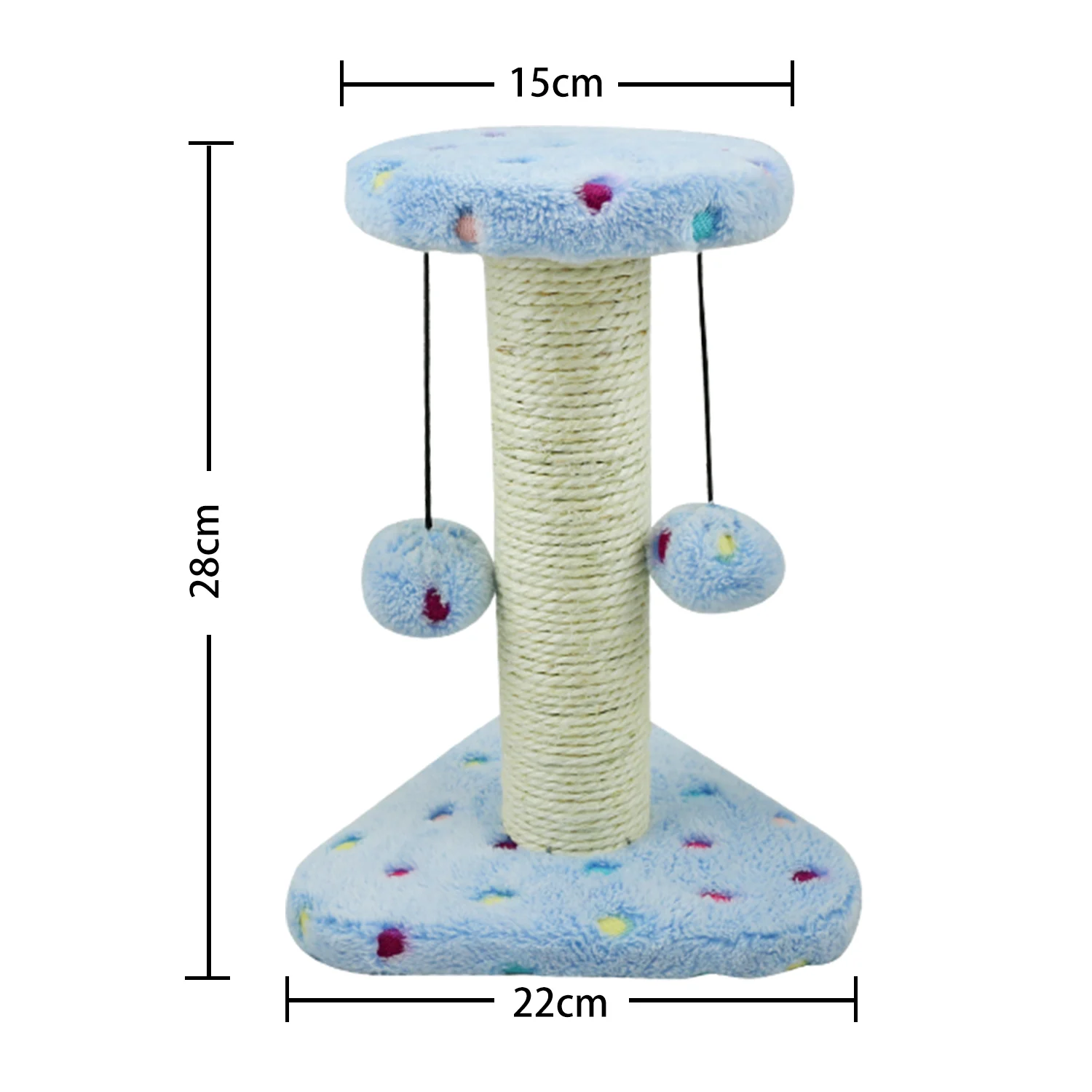 Arranhador de sisal para gatos Nobleza com brinquedo. Pequeno, azul. Dimensões: 20*22*28cm