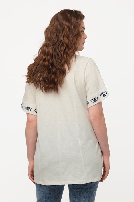 T-Shirt, Augen, V-Ausschnitt, Halbarm, Biobaumwolle