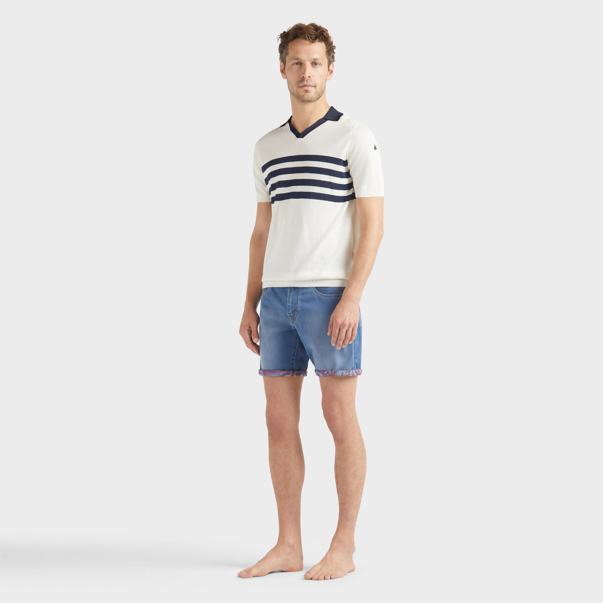Polo en coton homme rayures bicolores