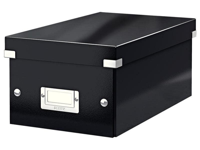 Leitz Aufbewahrungsbox 20 DVD-Hüllen, Schwarz Zusammenfaltbare Aufbewahrungslösung für DVDs, schwarz