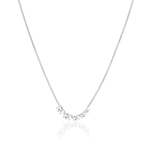 Sif Jakobs Jewellery Ellisse Cinque Halskæde, Sølv/Hvid, 45 cm