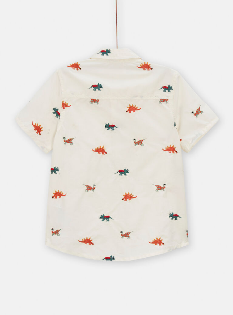 Chemise avec nœud avec broderies dinosaures pour garçon