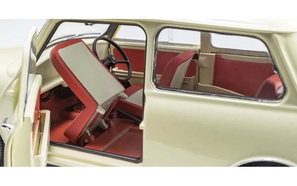 Morris Mini Minor Old English Weiss, 1:18<br>Detailgetreues Modellauto für Sammler im Massstab 1:18