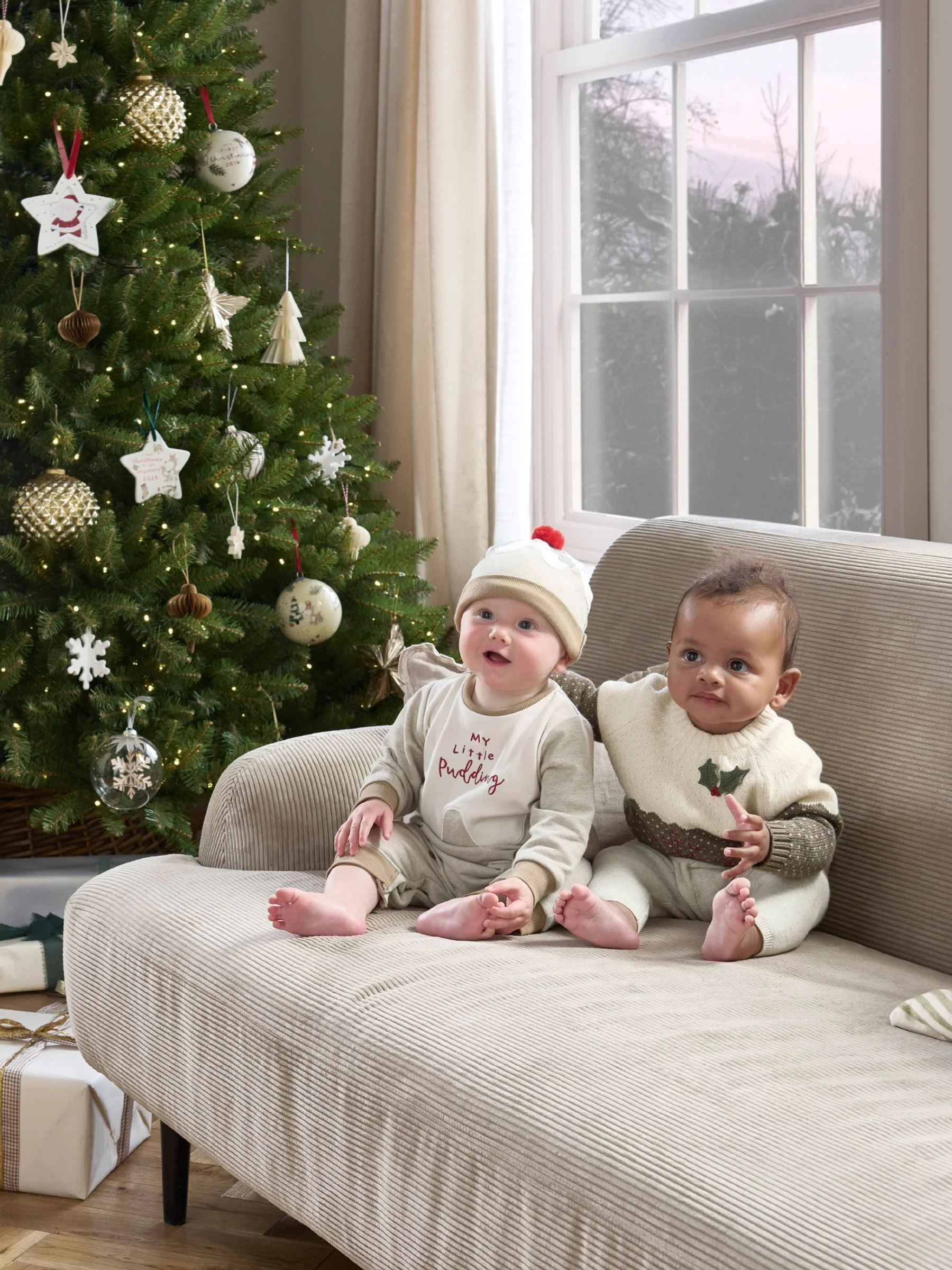 Mamas & Papas My Little Pudding kerstromper en -muts