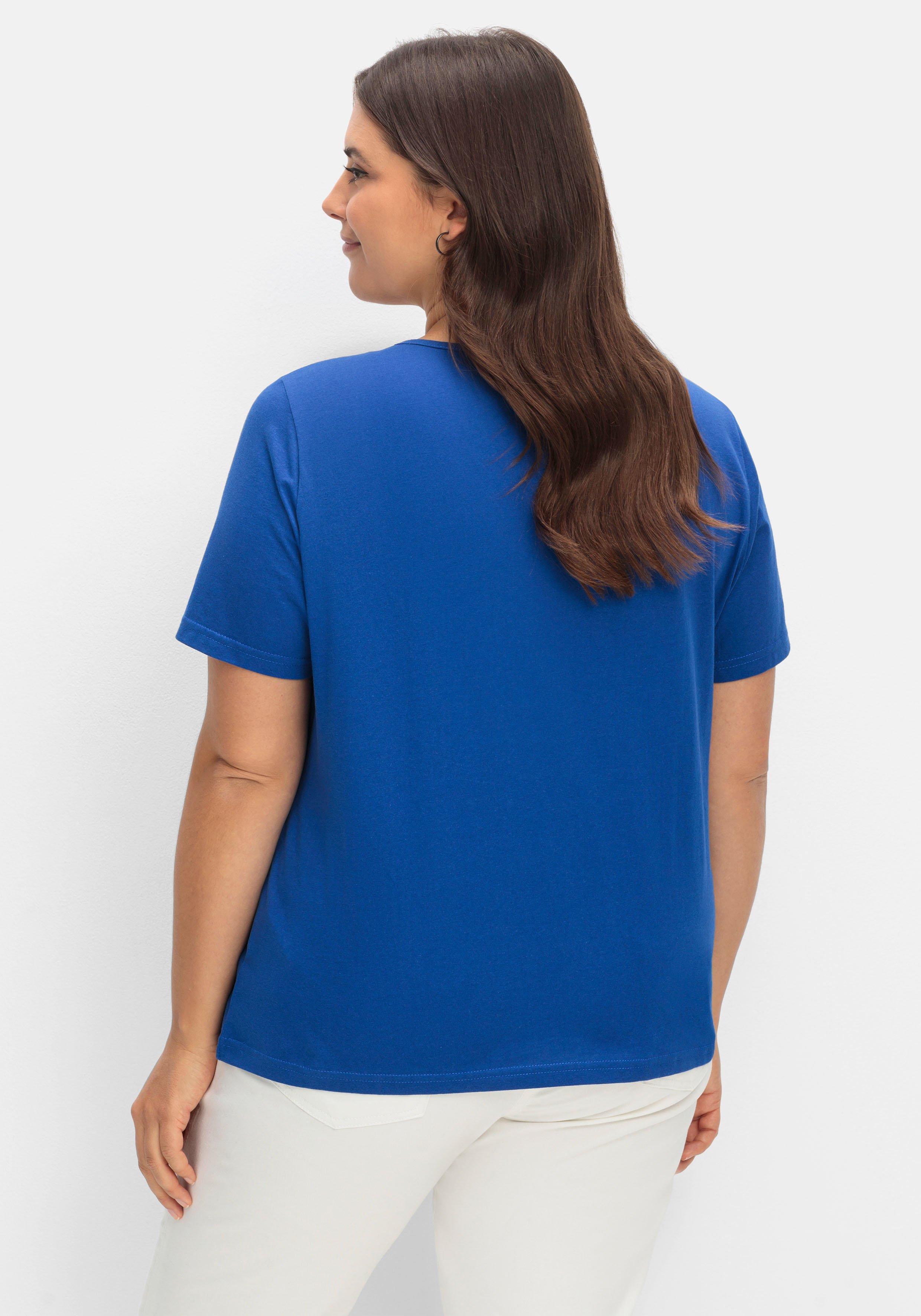 Kurzarmshirt in Layeroptik mit Ziernieten