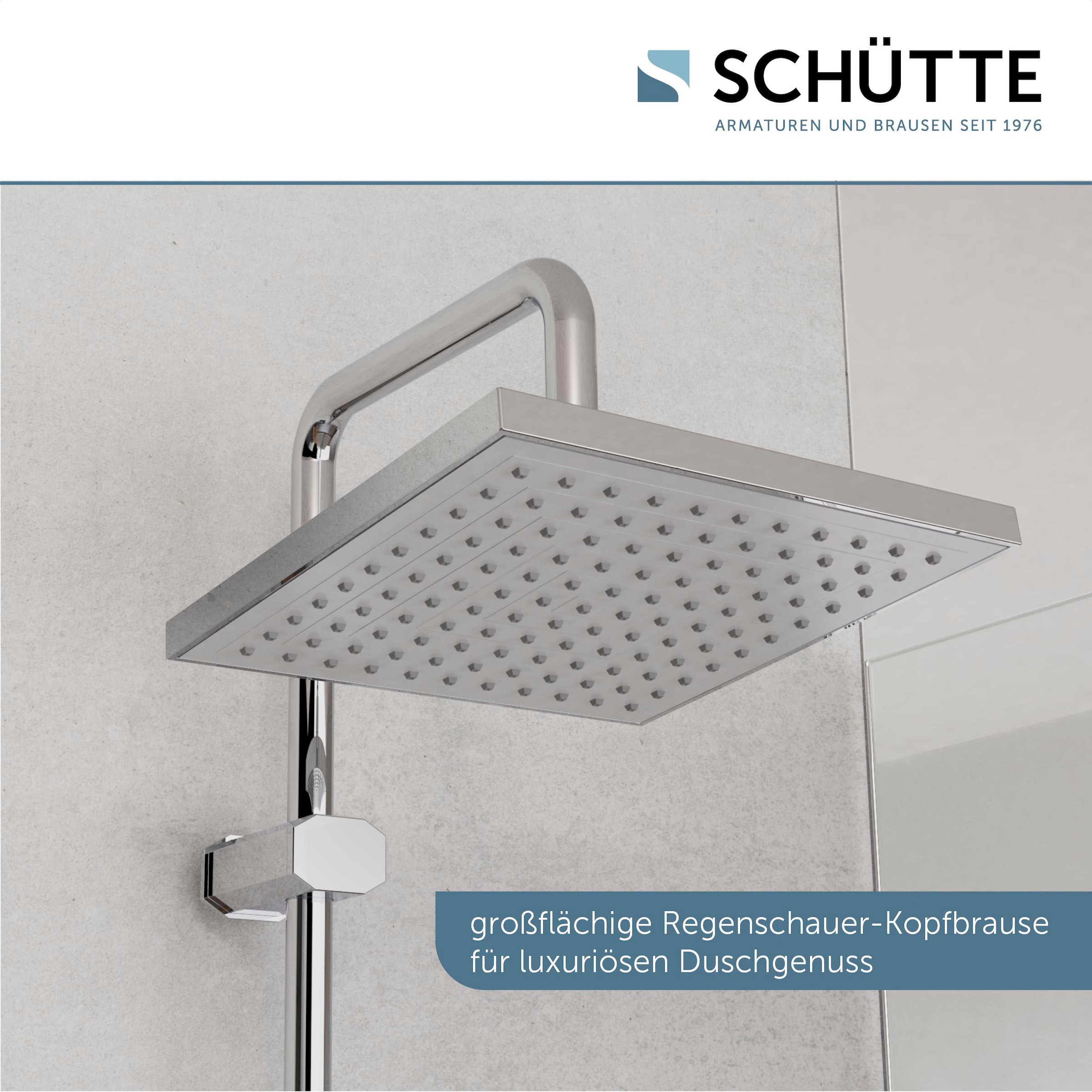 Schütte Brausegarnitur »TOKYO« Set, 10 Stk. tlg. inkl. Wasserspardichtung, Antikalk, höhenverstellb., Edelstahl-Stange