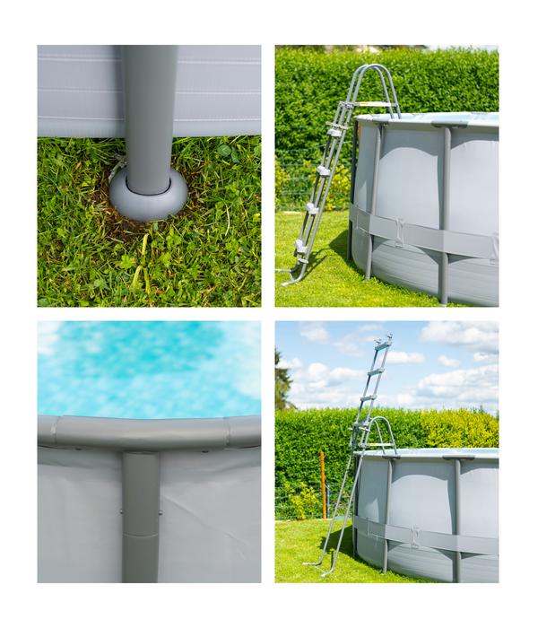 Summer Waves Frame Pool, anthrazit, rund