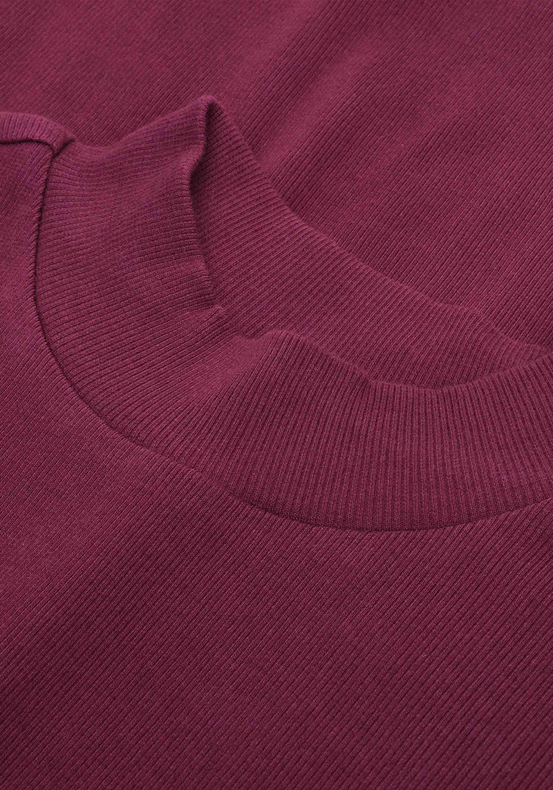 Knowledge Cotton Apparel T-Shirt Rib High Neck Fig