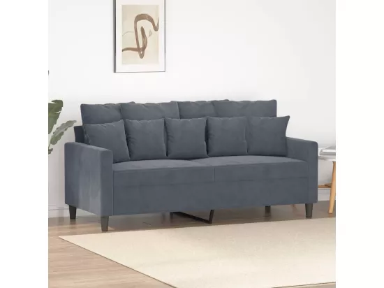 Canapé à 2 places Gris foncé 140 cm Velours