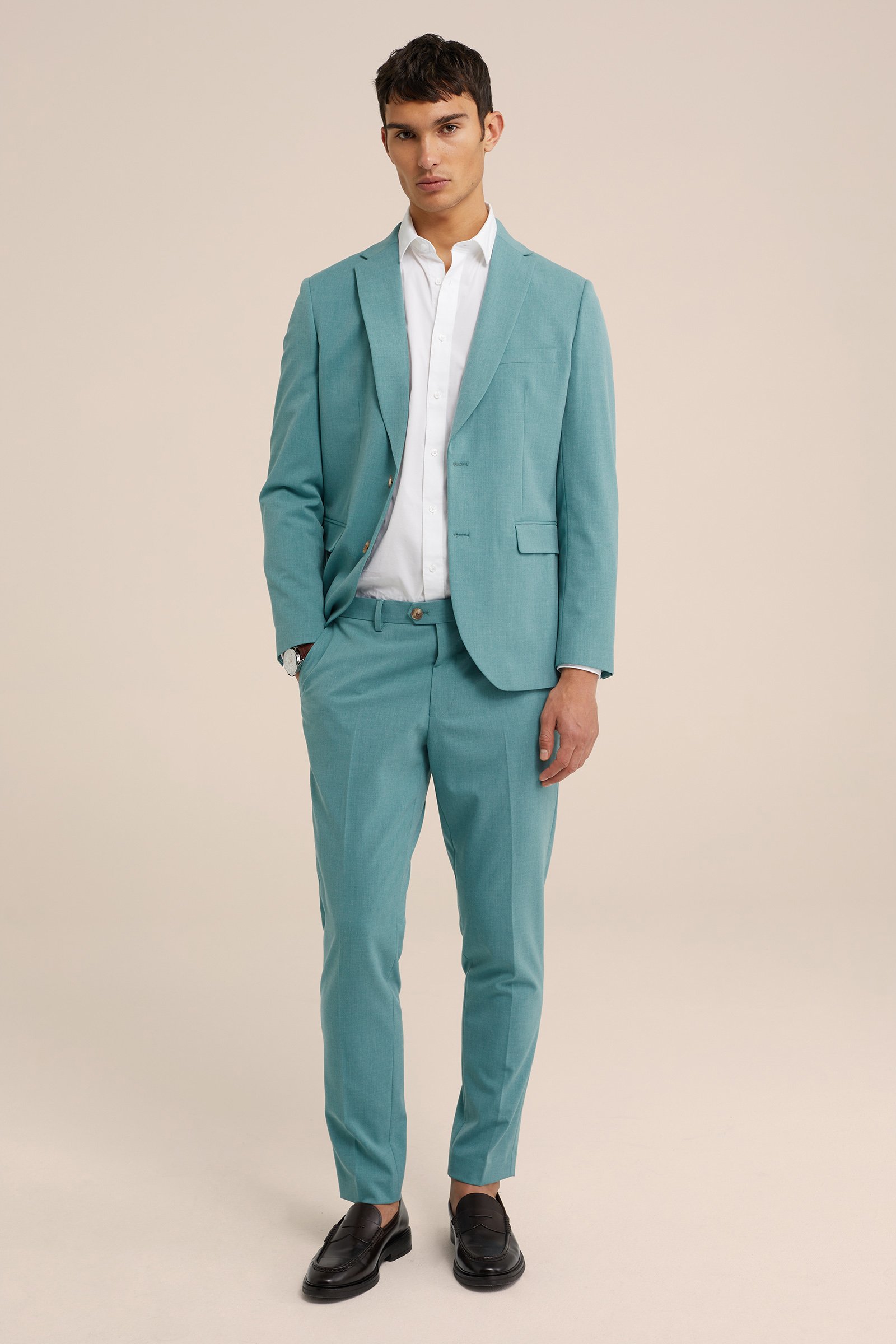 slim fit blazer Fundamentals Groenblauw
