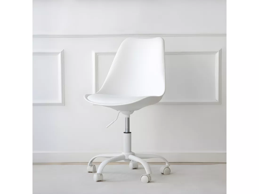 Chaise de bureau plastique blanc 48x83