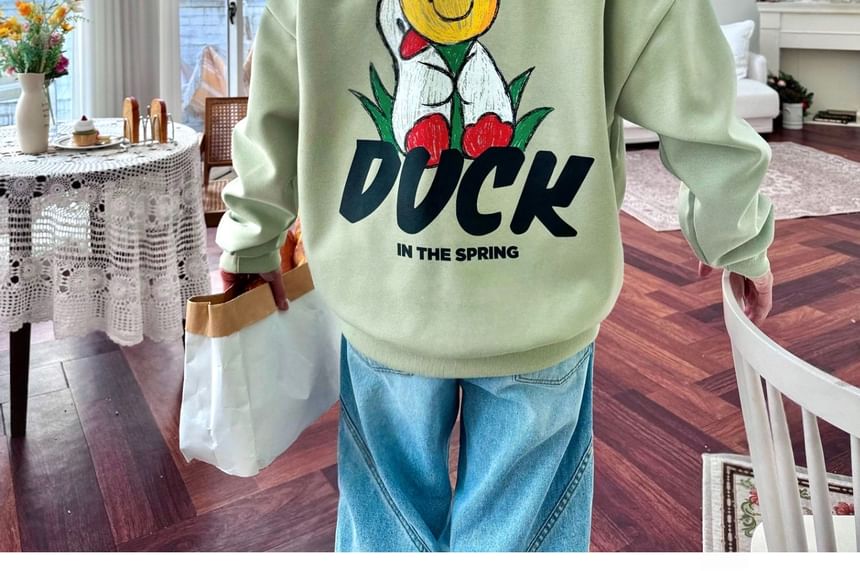 SeoulPop - Losse sweatshirt met eendenprint