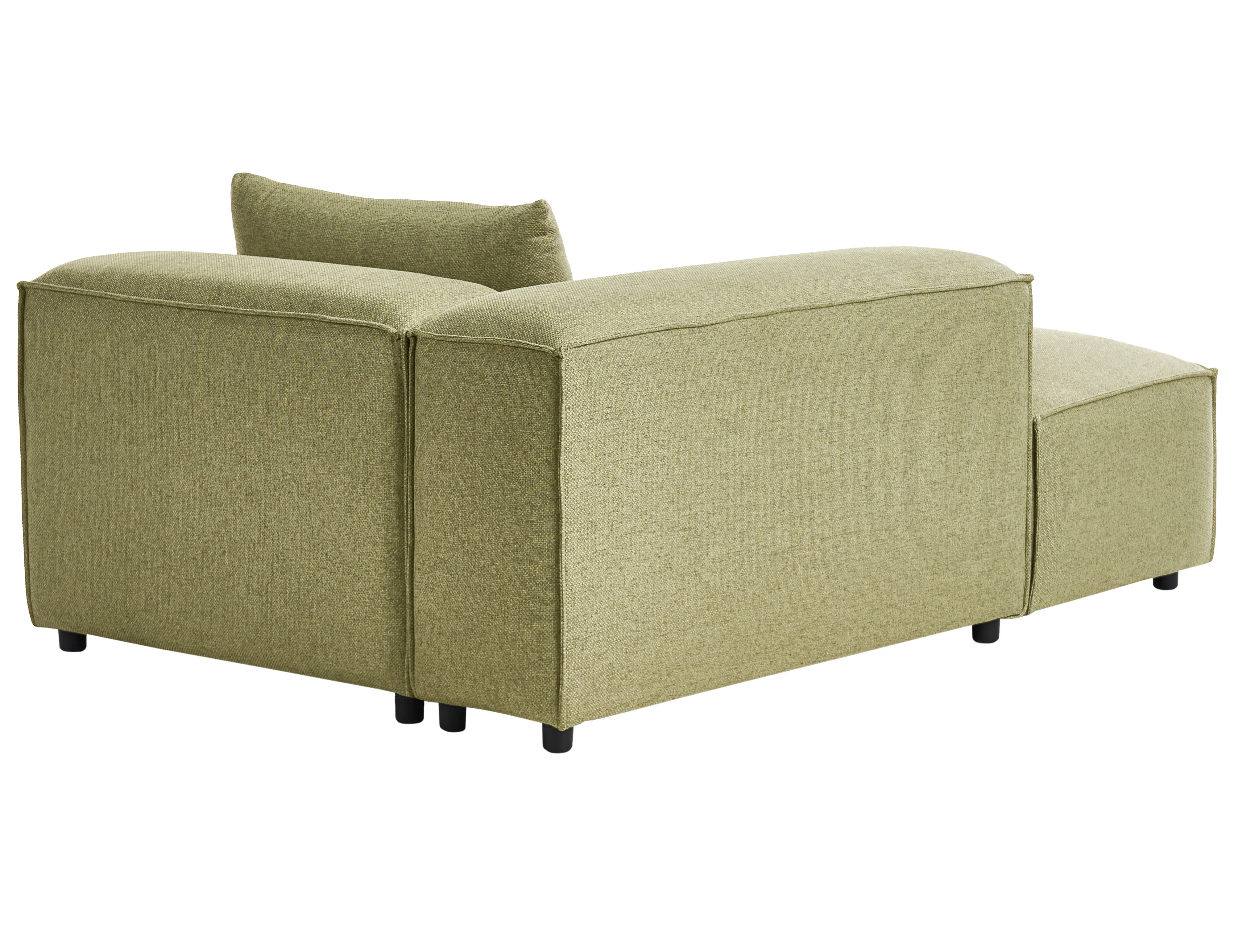 Rechtszijdige chaise longue BRANDE Stof Lichtgroen