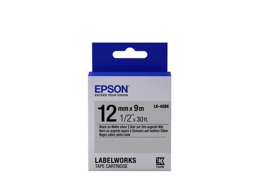 Epson LK-4SBE, Sort på sølv, Japan, LabelWorks LW-1000P LabelWorks LW-300 Labe