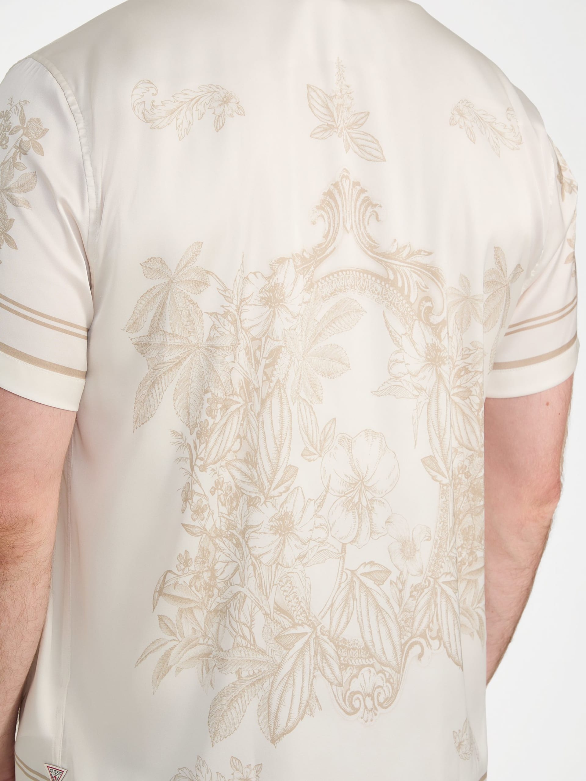 Camisa de cetim espelhado floral ecológico